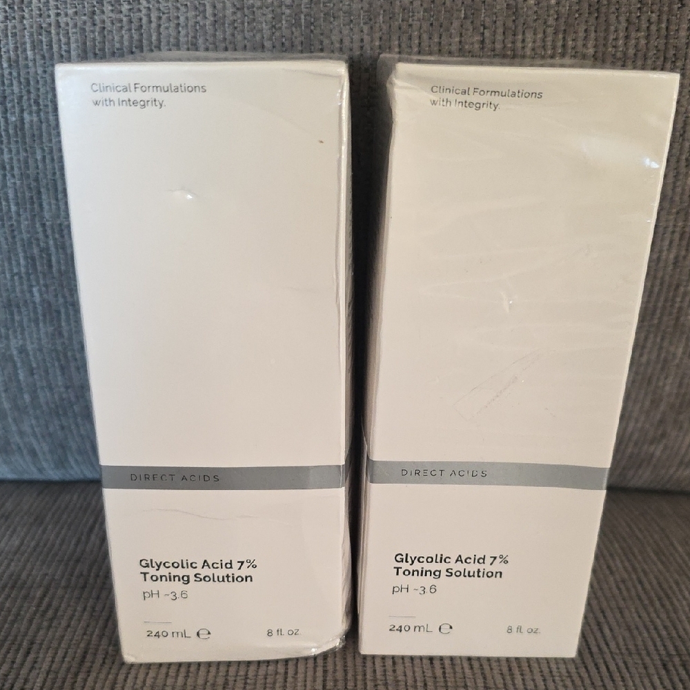 Glycolic Acid 7% Toning Solution By Direct Acids, 2-pack, 8oz. Each, New